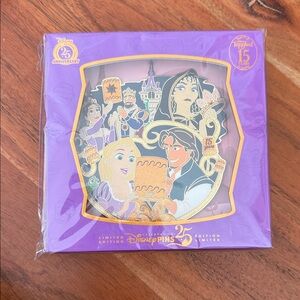 Disney Tangled 15th Anniversary Jumbo Enamel Pin Rapunzel LE 1750